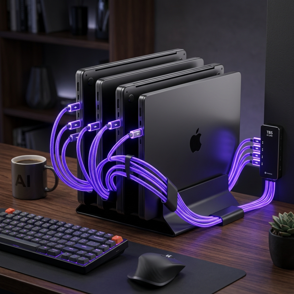 4x MacBook Pro M5 Max Vertical Stack