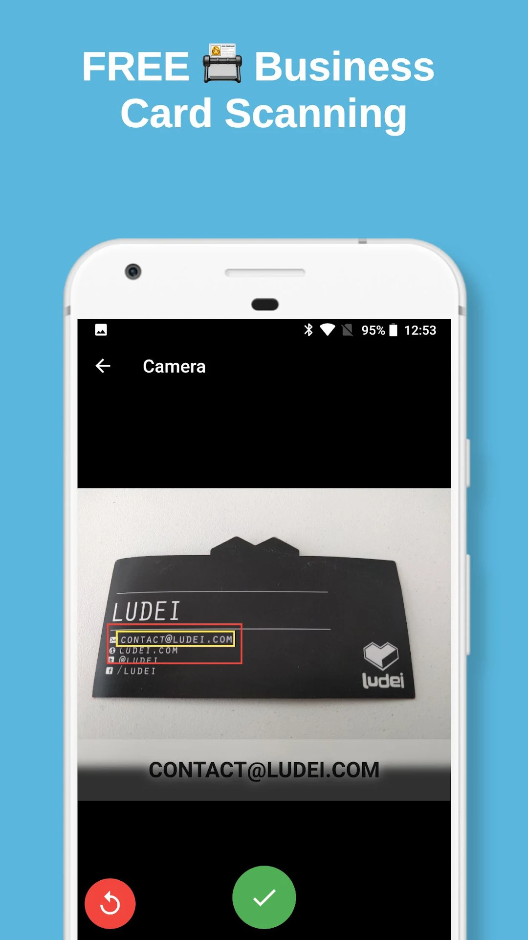 Folocard AI-powered business card scanner app preview