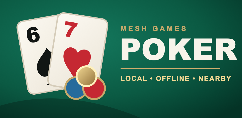 MeshGames Poker six of spades and seven of hearts identity with poker chips