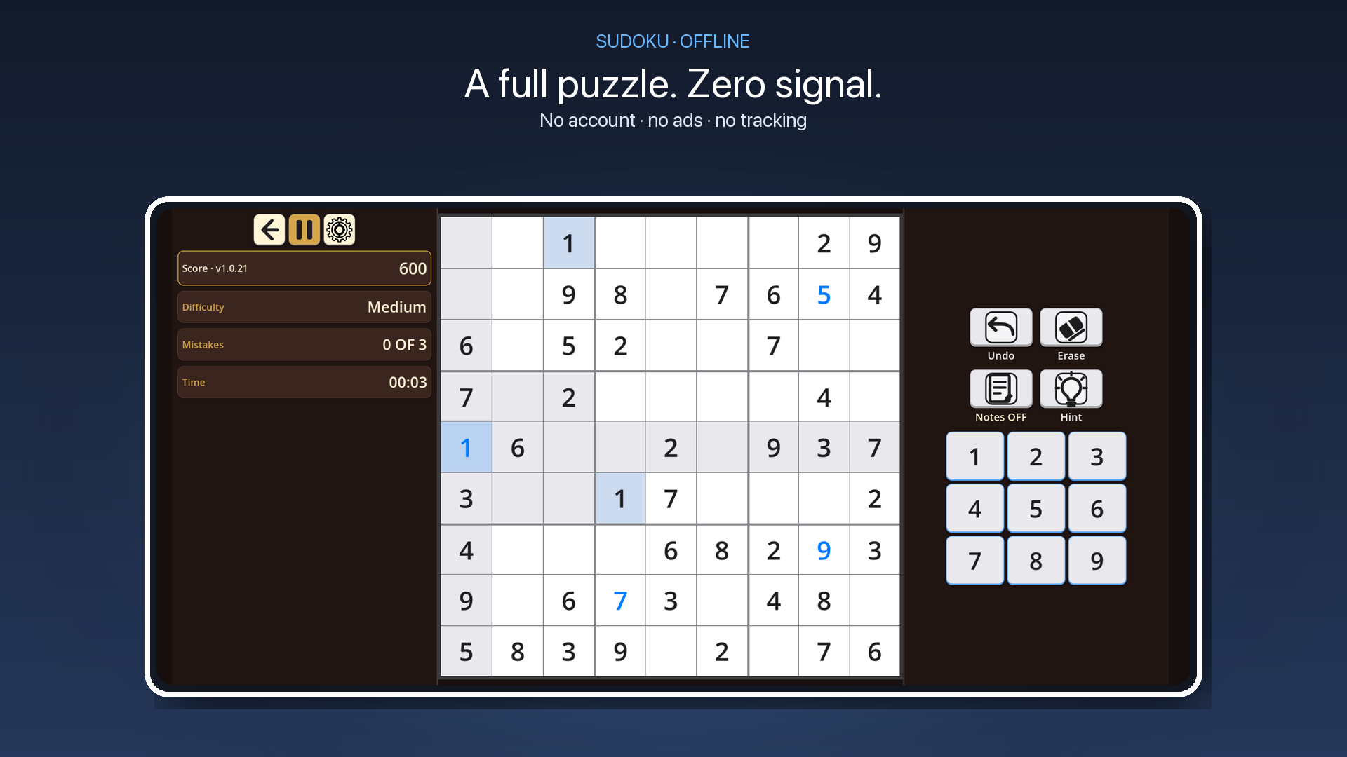 MeshGames Sudoku - Offline gameplay artwork